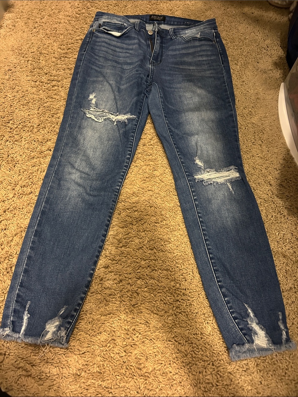Ripped High-Rise Women's Jeans - Blue